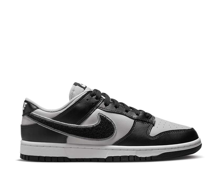 Nike Men's Dunk Low Retro Chenille Swoosh Grey Fog/Black-Wolf Grey US8.5M/EUR42 (حذاء نايكي دانك لو ريترو شينيل سووش للرجال - رمادي ضبابي/أسود-رمادي ذئبي - مقاس 8.5M/42 يورو)