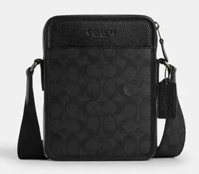 Coach Sullivan Crossbody In Signature Canvas "Gunmetal/Charcoal/Black" (حقيبة كروس بودي Coach Sullivan من قماش Signature (رمادي/فحمي/أسود))