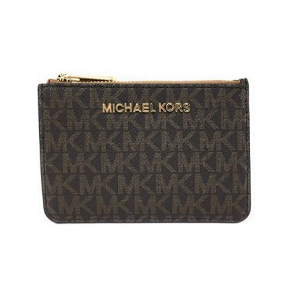 Michael Kors Jet Set Travel Small Top Zip Coin Pouch with ID Holder (حقيبة مايكل كورس جيت سيت للسفر صغيرة الحجم مزودة بسحاب للعملات المعدنية مع حامل هوية)