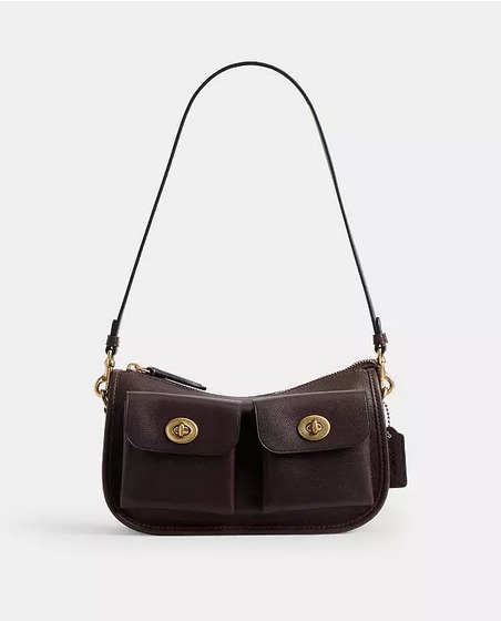 Coach Twin Turnlock Waverly Bag "Brass/Maple" (حقيبة كوتش توين تيرنلوك ويفرلي "نحاس/خشب القيقب")