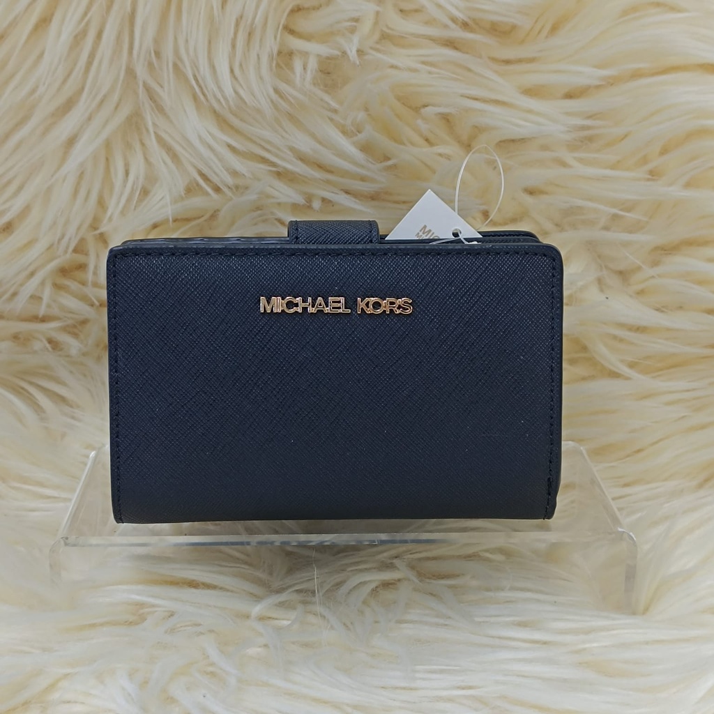 Michael Kors Medium Signature Logo Wallet (Black) (محفظة مايكل كورس متوسطة الحجم بشعار مميز (أسود))
