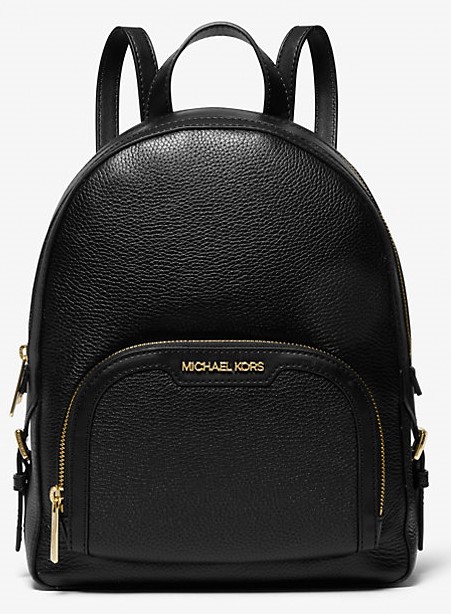 Michael Kors Jaycee Medium Pebbled Leather Backpack (Black)