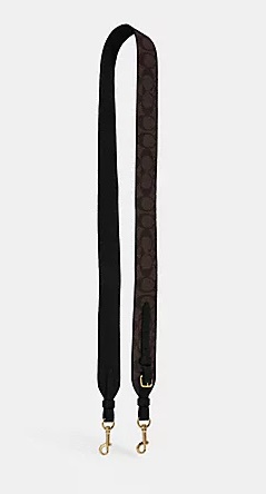 Coach Strap In Signature Canvas Walnut/Black (IMAA8) (حزام Coach من قماش Signature بلون الجوز/الأسود (IMAA8))