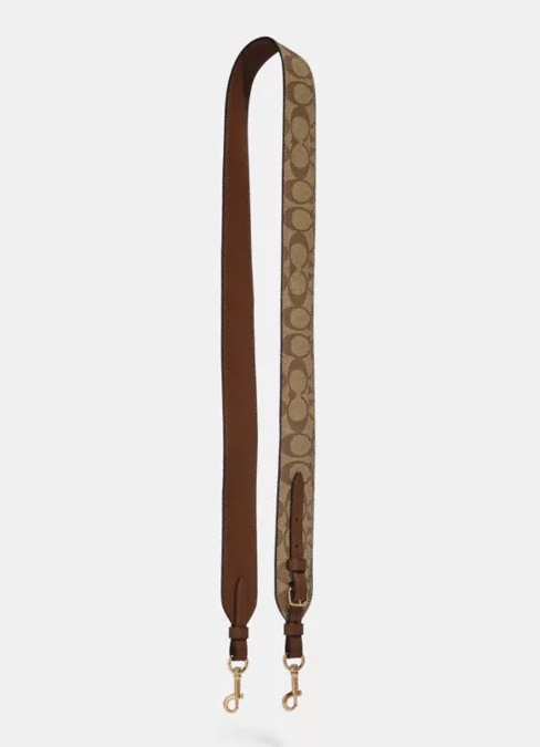 Coach Strap In Signature Canvas Tan/Brown (IMBDX) (حزام Coach من قماش Signature باللون البني/البني (IMBDX))