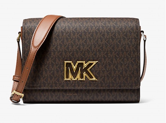 Michael Kors Mimi Medium Logo Messenger Bag (Brown)