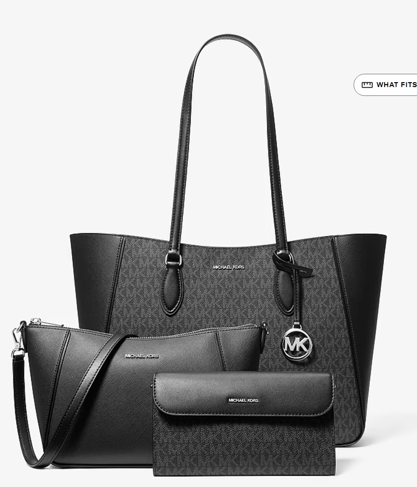 Michael Kors Jet Set Travel Large 3-in-1 Signature Logo Tote Bag "Black"