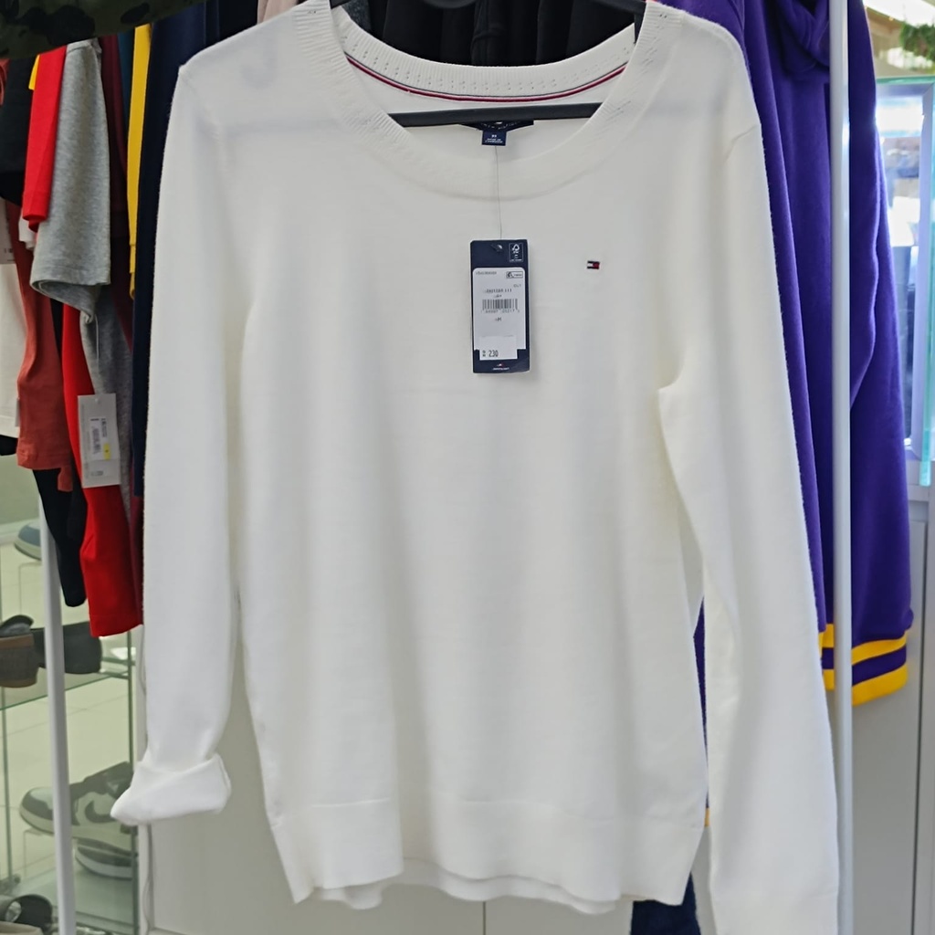 Tommy Hilfiger Sweatshirt (Medium-White) (سويت شيرت تومي هيلفيغر (أبيض متوسط))