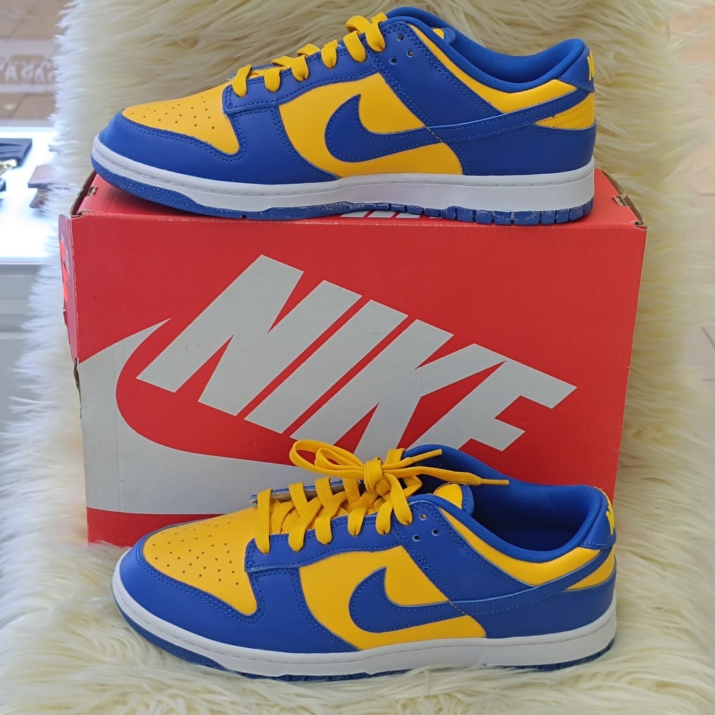 Nike Dunk Low Retro UCLA Blue Jay/University Gold US11M/Eur45 (حذاء نايكي دانك لو ريترو UCLA بلو جاي/ذهبي جامعي مقاس 11 أمريكي/45 أوروبي)