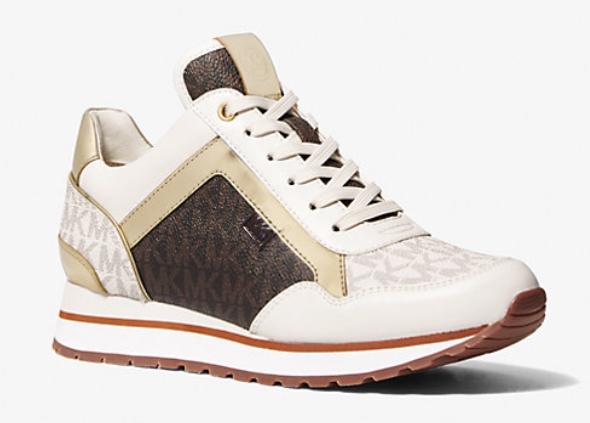 Michael Kors Maddy Two-Tone Logo Trainer "Vanilla/Brown" US5W/Euro35