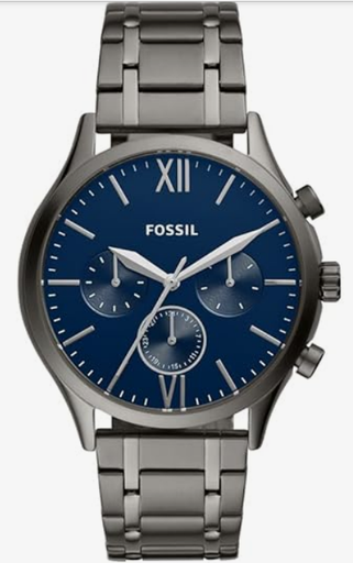 [BQ2401] Fossil Fenmore Analog Men's Stainless Steel Watch "Blue Dial" ساعة فوسيل فينمور التناظرية للرجال من الفولاذ المقاوم للصدأ "مينا أزرق"