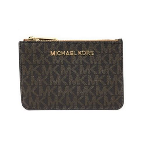 Michael Kors Jet Set Travel Small Top Zip Coin Pouch with ID Holder (حقيبة مايكل كورس جيت سيت للسفر صغيرة الحجم مزودة بسحاب للعملات المعدنية مع حامل هوية)