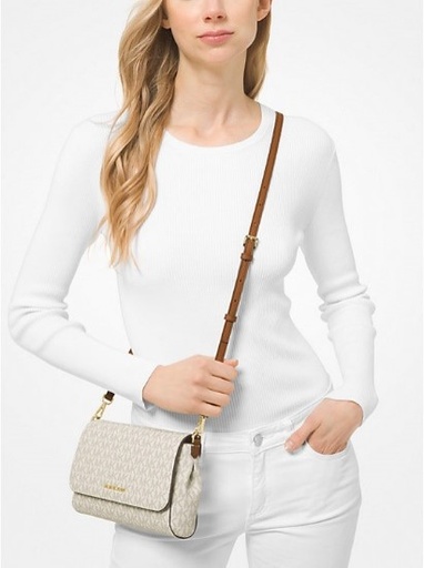 [35H8GTTC6B] Michael Kors Medium Logo Convertible Crossbody Bag (Vanilla)