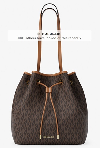 [30F5GQ7T2B] Michael Kors Avery Medium Signature Logo Bucket Tote Bag "Brown" حقيبة مايكل كورس أفيري متوسطة الحجم بشعار مميز "بني"