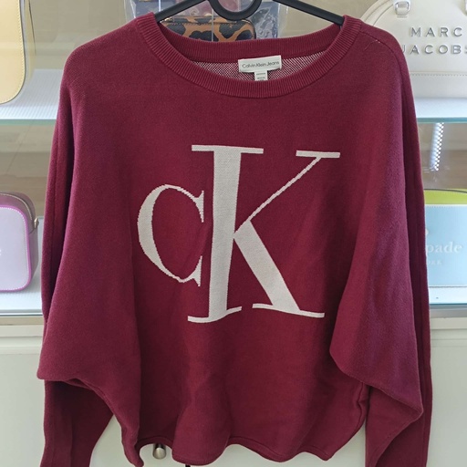 Calvin Klein Sweatshirt (XS-Maroon) (سويت شيرت كالفن كلاين (XS-كستنائي))