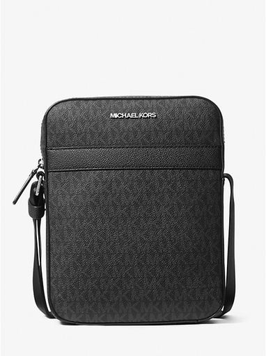 [37F2LCOL6J] Michael Kors Cooper Signature Logo Flight Bag (Black)