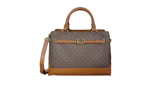 [35F4G6RS3B] Michael Kors Reed small Brown Satchel Belted Purse Crossbody حقيبة مايكل كورس ريد صغيرة بنية اللون مع حزام ومحفظة كروس بودي