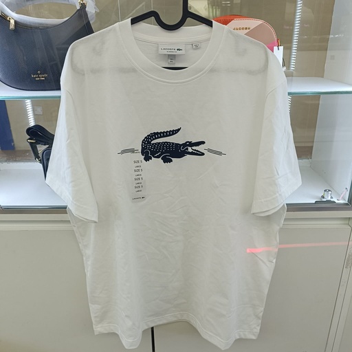 Lacoste Blue Print White Large T-Shirt 